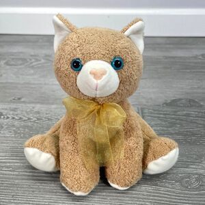 Vintage Carlton Cards Kitty Cat Plush 6" Sitting Kitten Stuffed Animal Toy w Bow
